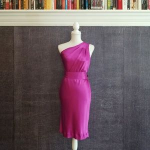 Banana Republic Fuscia Satin Blend Cocktail Dress